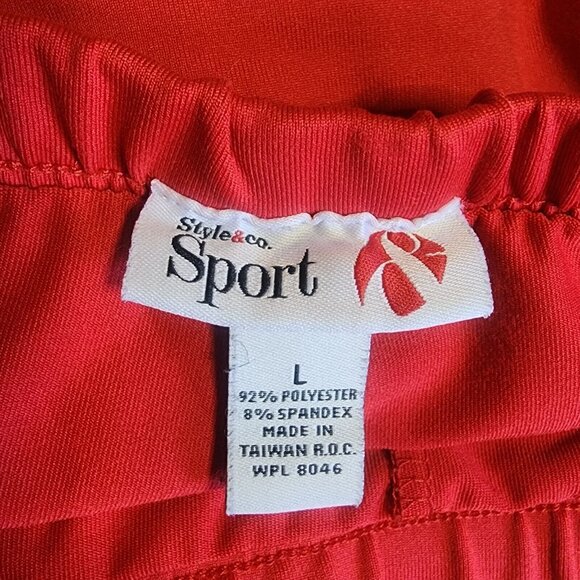 Style & Co Sport Skort Womens Size L Large Red Black Trim Pull On Y2K Activewear - Picture 3 of 5